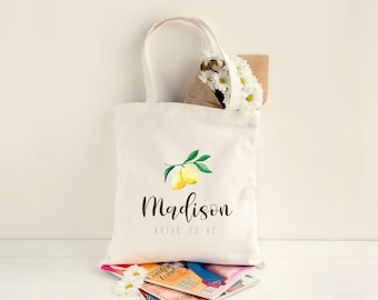 MAIN SQUEEZE Lemon Theme Bachelorette Party - TOTE Bag - 15x16 inch Natural color cotton tote -  gift - custom designs available
