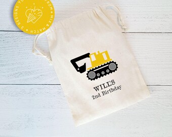Construction Party Favor Bags, Construction Birthday Party Theme, Construction Trucks Party Favors, Custom Construction Favor Bags