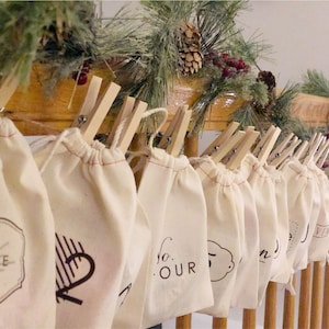 Unique Christmas ADVENT CALENDAR, Countdown to Christmas, Advent Calendar Bag Kit, Days Until Christmas Kit, Christmas Advent Banner Bags