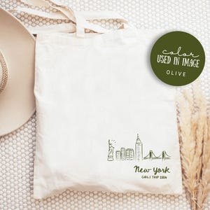 New York Tote Bag, NYC Theme Bachelorette Tote, Custom New York Wedding Tote, New York Wedding Welcome Bags, New York Bachelorette Favors
