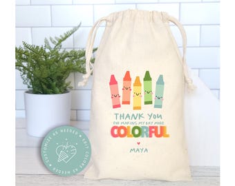 Colorful Party Favor Bags, Personalized Art Favor Bags, Birthday Crayon Art Party Theme Favors, Custom Art Favors, Craft Party Favor Bags