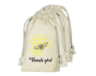 BEE Theme Personalized Favor Bags, Set of 10 Bee Birthday Favor Bags, Honey Bee, Bee Party Theme, Summer Birthday Party Favors, Favor Bag