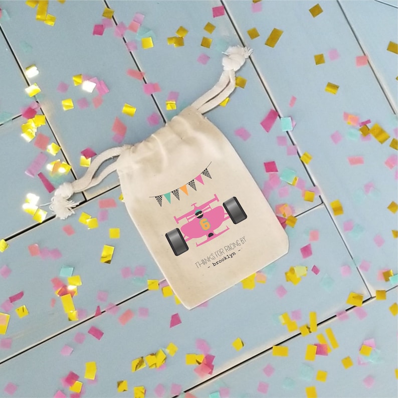 RACECAR  Personalized Favor Bags  Set of 10  Birthday  image 4