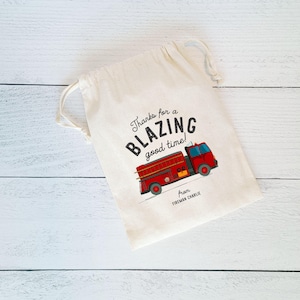 Firetruck Birthday Favor Bags, Fireman Personalized Party bags, Fireman Birthday Thank You Bags, Custom Fire Truck Party Bags, Personalized
