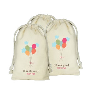 Balloon Party Favor Bag, Colorful Balloon Favor Bags, Set of 10 Personalized Favor Bags, Balloon Bundle Favor Bags, Baby Shower, Birthday