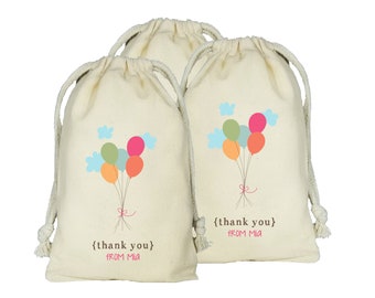 Balloon Party Favor Bag, Colorful Balloon Favor Bags, Set of 10 Personalized Favor Bags, Balloon Bundle Favor Bags, Baby Shower, Birthday