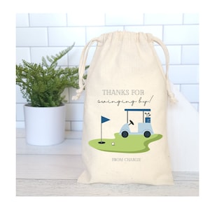 Golf Party Theme Favor Bags, Custom Golf Thank You Bags, Personalized Let&#39;s Par-Tee Favor Bags, Golf Thank You Gift Bags, Kids Golf Theme