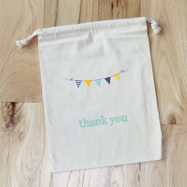 BANNER - BUNTING Thank You - Personalized Favor Bags - Set of 10 - Baby shower - Birthday - Bridal Shower - party favor bags