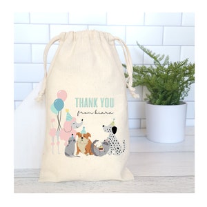 Dog Party Theme Favors, Personalized Bags, Dog Party Theme, Pawty Favors, Dog Favors, Puppy Party Bags, Dog Birthday Party, Animal Party