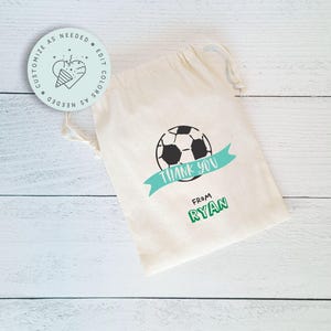 Soccer Birthday Favor Bags, Soccer Thank You Bags, Soccer Team Personalized Favor Bag, Sports Party Bag, Girl or Boy Soccer Theme Goodie Bag