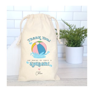 Splash Party Favor Bags, Personalized Swim Party Favor Bags, Custom Pool Party Theme, Splash Pad Party Favors, Beach Theme Favor Bags