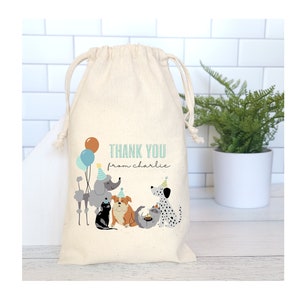 Dog Party Theme Favors, Dog Party Theme, Pawty Favors, Dog Favors, Puppy Party Bags, Dog Birthday Party, Cats, Cute Dog Favor Bags, Puppy