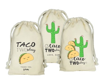 TACO TWOSDAY Party - Personalized Favor Bags - Set of 10 - Birthday - Taco - Mexico - Cactus - Cinco de Mayo - party favor bags