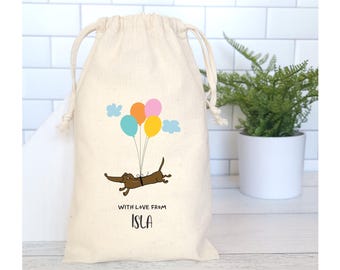 Dog Party Favor Bags, Pawty Favors, Dachshund Party Bags, Puppy Custom Thank You Favor Bags, Puppy Favor Bags, Cute Dog Pawty Bags