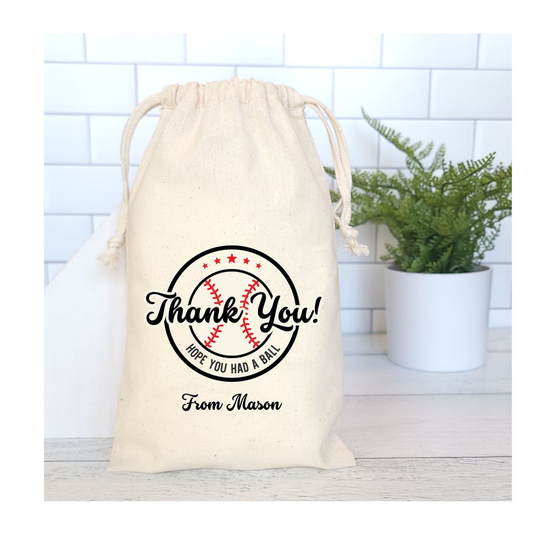 Baseball Party Favor Bags, Set of 10 Personalized Baseball bags, Custom baseball favors, Sports Party, Team Party Bags, Custom Baseball Gift image 2