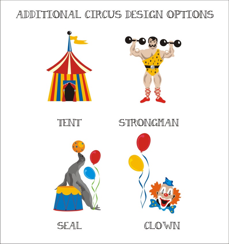 CIRCUS Personalized Favor Bags Set of 10 Birthday Baby Shower Clown Elephant Strongman Tent party favor bags image 4