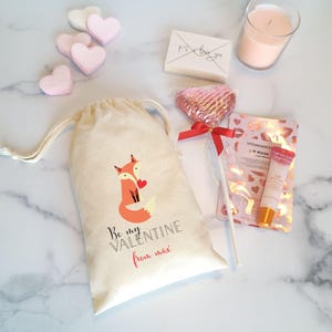 Fox Valentine&#39;s Favor Bags, Custom Fox Valentine Bags, Woodland Fox Personalized Valentine&#39;s Classroom Favor Bags, Valentine Treat Bags