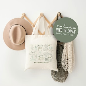 Italy Personalized Bachelorette Tote, 15x16 inch Italy Wedding Favor Bag, Italy Destination Wedding Tote, Custom Italy Totes, Welcome Bags