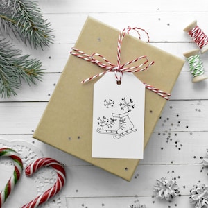 WINTER SKATES Printable Urlaub Tags - Instant Download - Weihnachten Druckbare DATEI - kein physischer Gegenstand - nur Datei