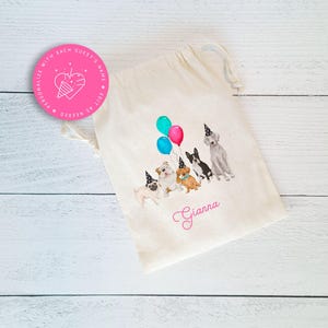 Puppy Pawty Favor Bags, Personalized Dog Theme Party Bags, Dog Party Theme, Pawty Favors, Dog Favors, Puppy Party Bags, Dog Birthday Party