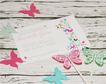 BUTTERFLY Age  -Personalized Favor Bags - Set of 10 - Birthday - party favor bags