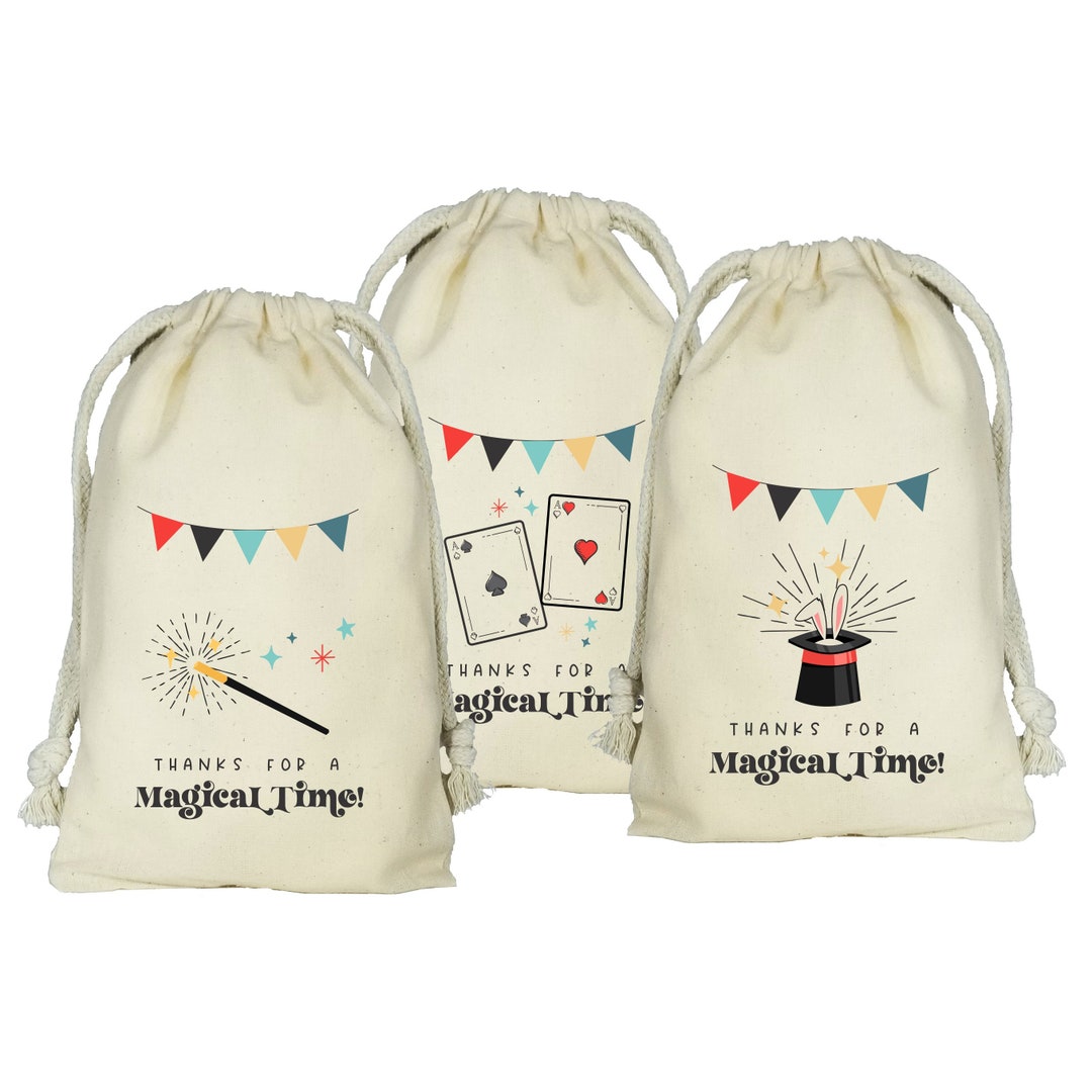 Magic Show Party Favor Bags, Set of 10 Custom Favor Bags, Magic Wand