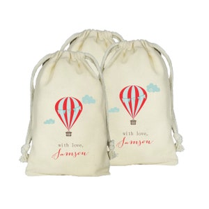 Hot Air Balloon Party Favor Bags, Custom Favors, Up Up and Away Balloon Party Bags, Set of 10 Personalized Favor Bags, Hot Air Balloon Theme