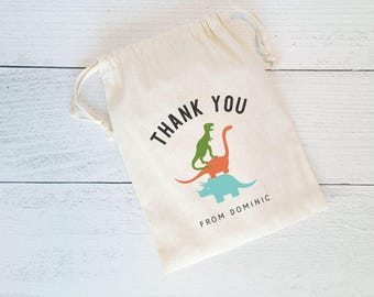 Dinosaur Favor Bags, Custom Dino Bag Treat Bags, Personalized Thank You Dinosaur Bags, T-rex, Dino Party Theme, Dinosaurs Party Theme Bags