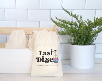 Last Disco Theme Bachelorette Party Favor Bags, Personalized Disco Favor Bags, Disco Party, Disco Ball, 70's Party Favors, Hangover Kit