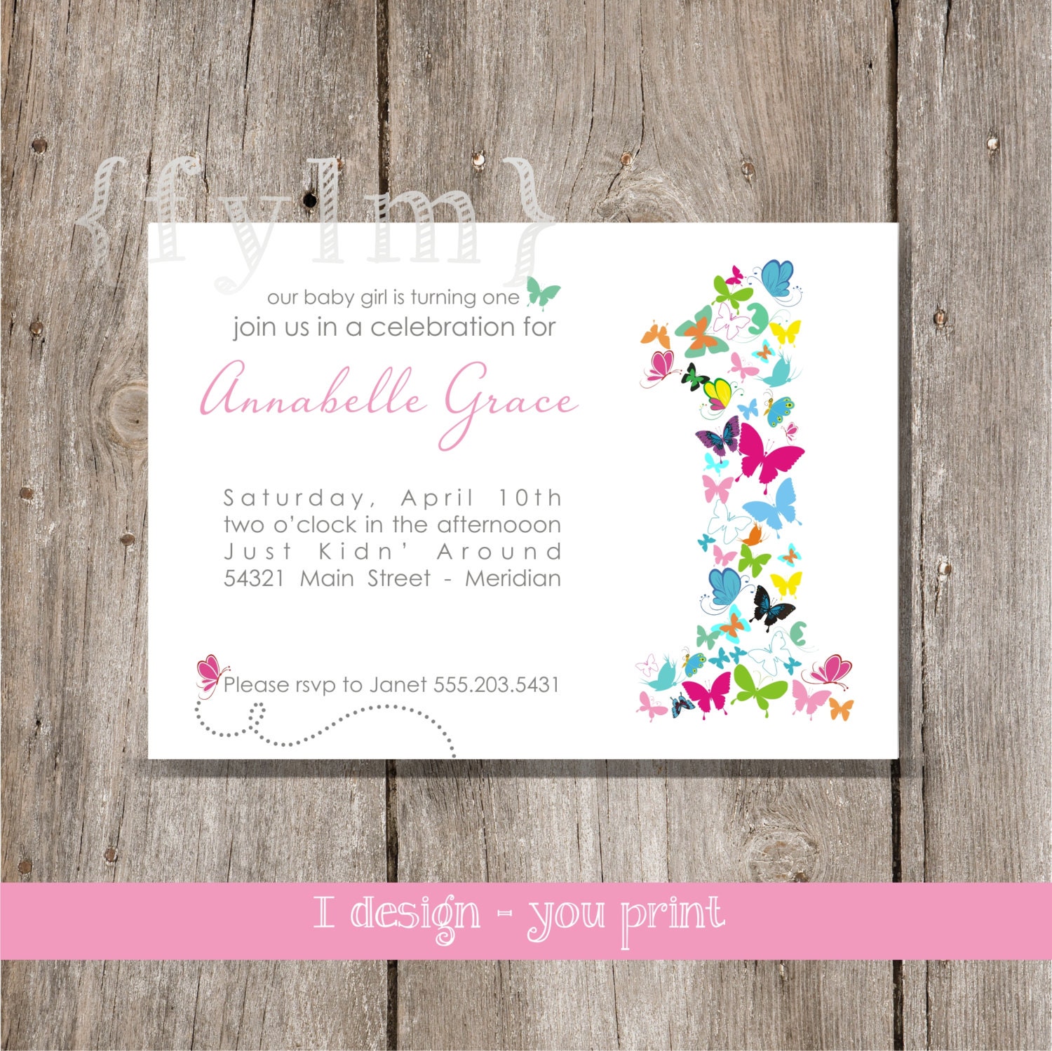 Butterfly Party Printable Invitations I design YOU PRINT | Etsy