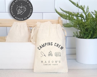 Camping Crew Favor Bags, Custom Camping Hangover Kit Trip Favor Bags, Personalized Camping Party Favor Bags, Camping, Family Reunion Favors