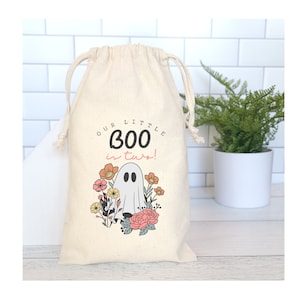 Cute Ghost, Little Boo Turning Two Party Favor Bags, Cute Ghost Halloween Theme Birthday Favor Bags, Classroom Halloween Party Favor Bags