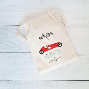 Race Car Two Fast Thank You Favor Bags, Personalized Racing Favor Bags, Two Fast Two Curious Party Favor, Racing Party Theme, Checkered Flag