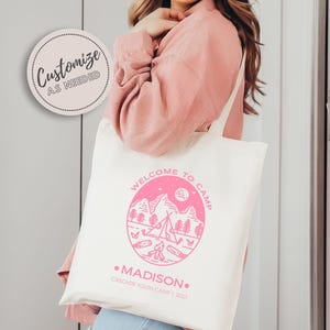 CAMPING Kids Custom Tote, Camping Bag, Custom Kids Summer Camp Tote, Personalized Camping Tote Bag, Church Camp Bag