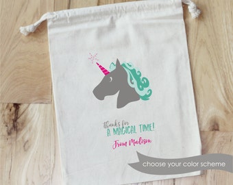 UNICORN -Personalized Favor Bags - Magical Birthday - Fairy Tales - Girl Party - Set of 10 - Birthday - party favor bags