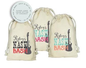 NASH BASH - Nashville Bachelorette - Personalized Favor Bags - Set of 10 - Bachelorette Party - Survival Kit - Wedding Shower