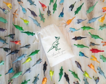 Dinosaur Party Favor Bags, Modern Custom Dino Bags, Personalized Thank You Dinosaur Bags, T-rex, Dino Party Theme, Dinosaurs Favors, Bags