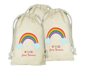 RAINBOW -Personalized Favor Bags - COLOR Birthday - ROYGBIV - Set of 10 - Birthday - party favor bags