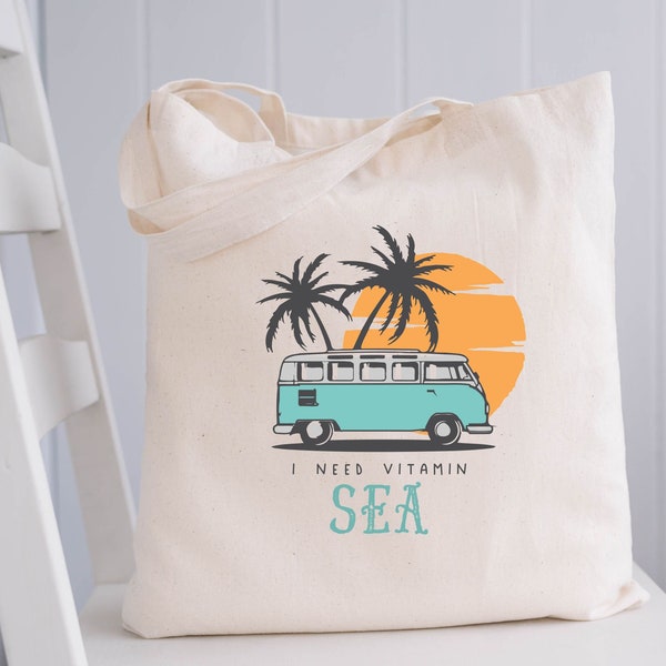 Beach Bag, Beach Tote, Van Life, Surf's Up Beach Bag, Vitamin Sea Bag, Bachelorette Gift, Ocean Theme, Beach Theme, Destination Wedding Bag