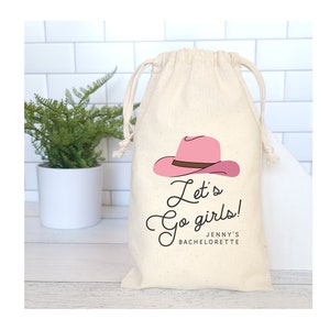 Let&#39;s Go Girls Cowgirl Favor Bags, Cowgirl Personalized Cowgirl Favor Bags, Nashville Bachelorette Favor Bags, Hangover Kits, Cowgirl Bach
