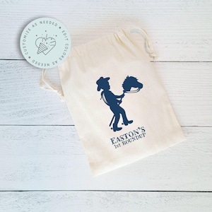 First Roundup Favor Bags, Personalized Rodeo Favor Bags, First Rodeo Cowboy Party Theme, Country Birthday Favor Bag, Rodeo Theme, Roundup