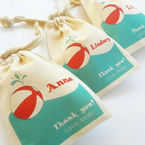 20 Beach Party Favor Bags Summer Cello Treat Bags Pool Party Etsy