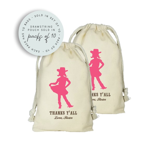 Little Cowgirl Favor Bags, Custom Cowgirl Party Favors, County Cowgirl Favor Bags, Set of 10 Custom Favor Bags, Personalized Favor Bags