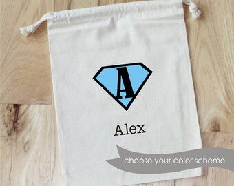 SUPERHERO -   Personalized Favor Bags - Set of 10 - Birthday - Baby Shower - party favor bags