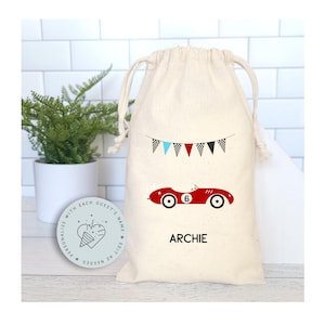Retro Race Car Favor Bags, Vintage Race Party Theme, Racing Birthday Favor Bags, Race Classic Birthday Party Theme, Two Fast Race Party Bags
