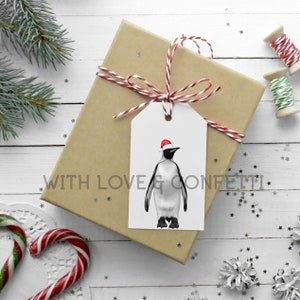 TIERE mit Weihnachtsmannmützen Set 2 druckbare Urlaub Tags - Instant Download - Weihnachten druckbare DATEI - kein physischer Gegenstand - nur Datei