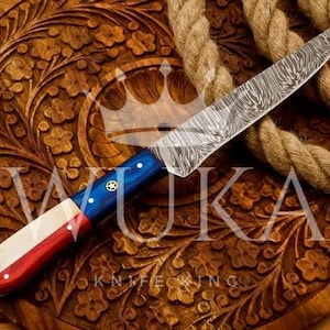 Custom Fishing Fillet Knife Handmade Damascus Steel Flexible Blade Fillet Knife gift for groomsmen birthday gift for men for Mother&#39;s Day