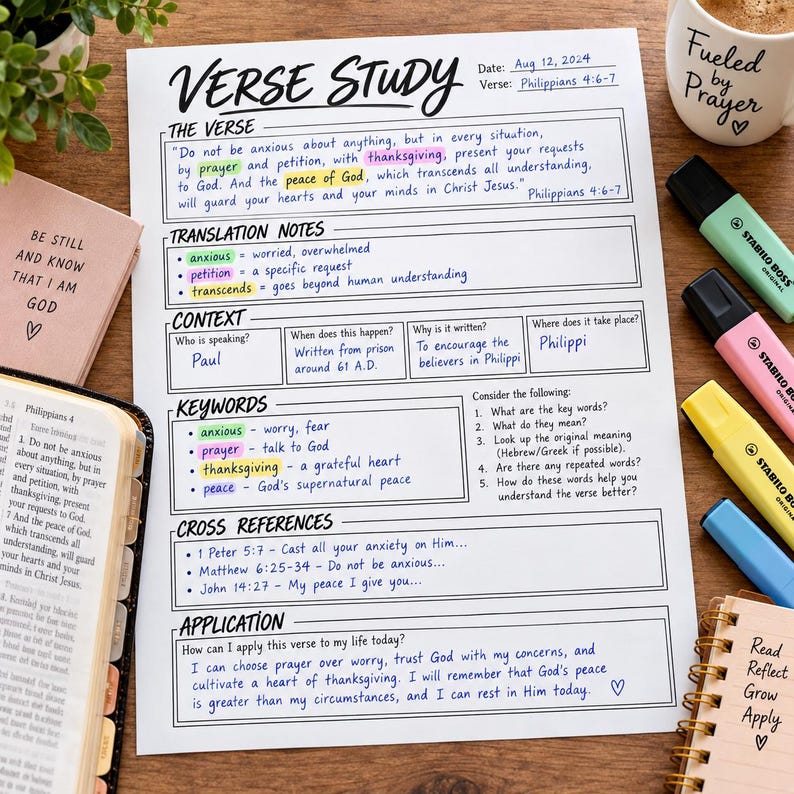 Bible Verse Mapping Study Guide | Bible Study Workbook | Bible Study ...
