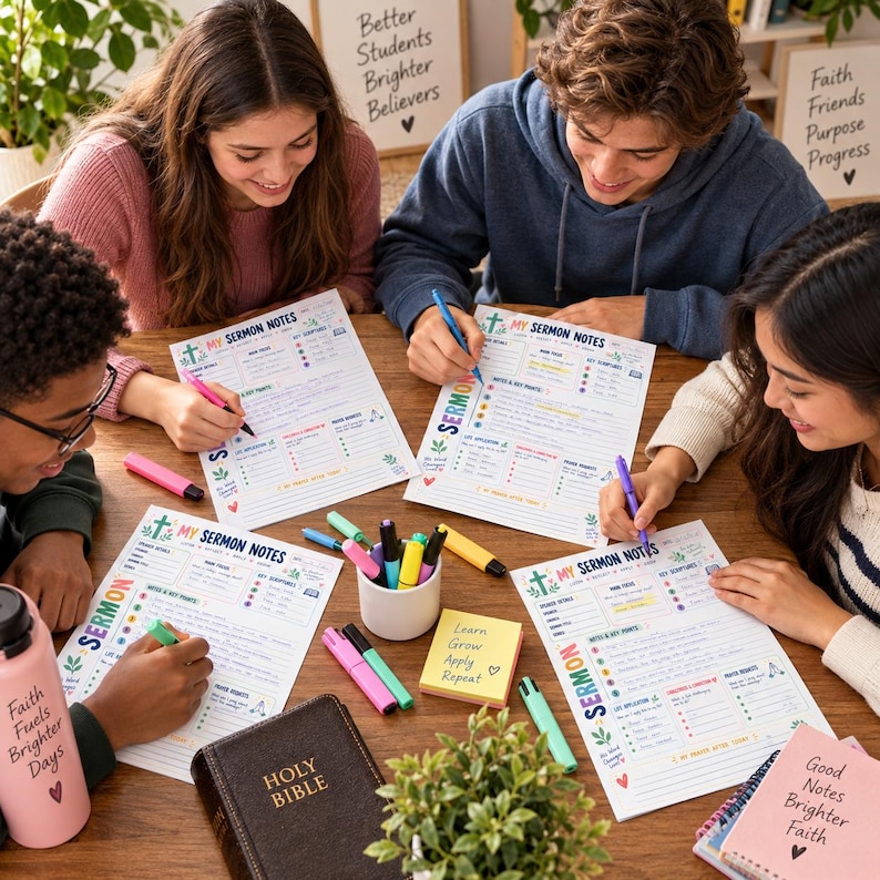 Sermon Notes Worksheet Printable | Sermon Journal | Bible Notes | Bible ...