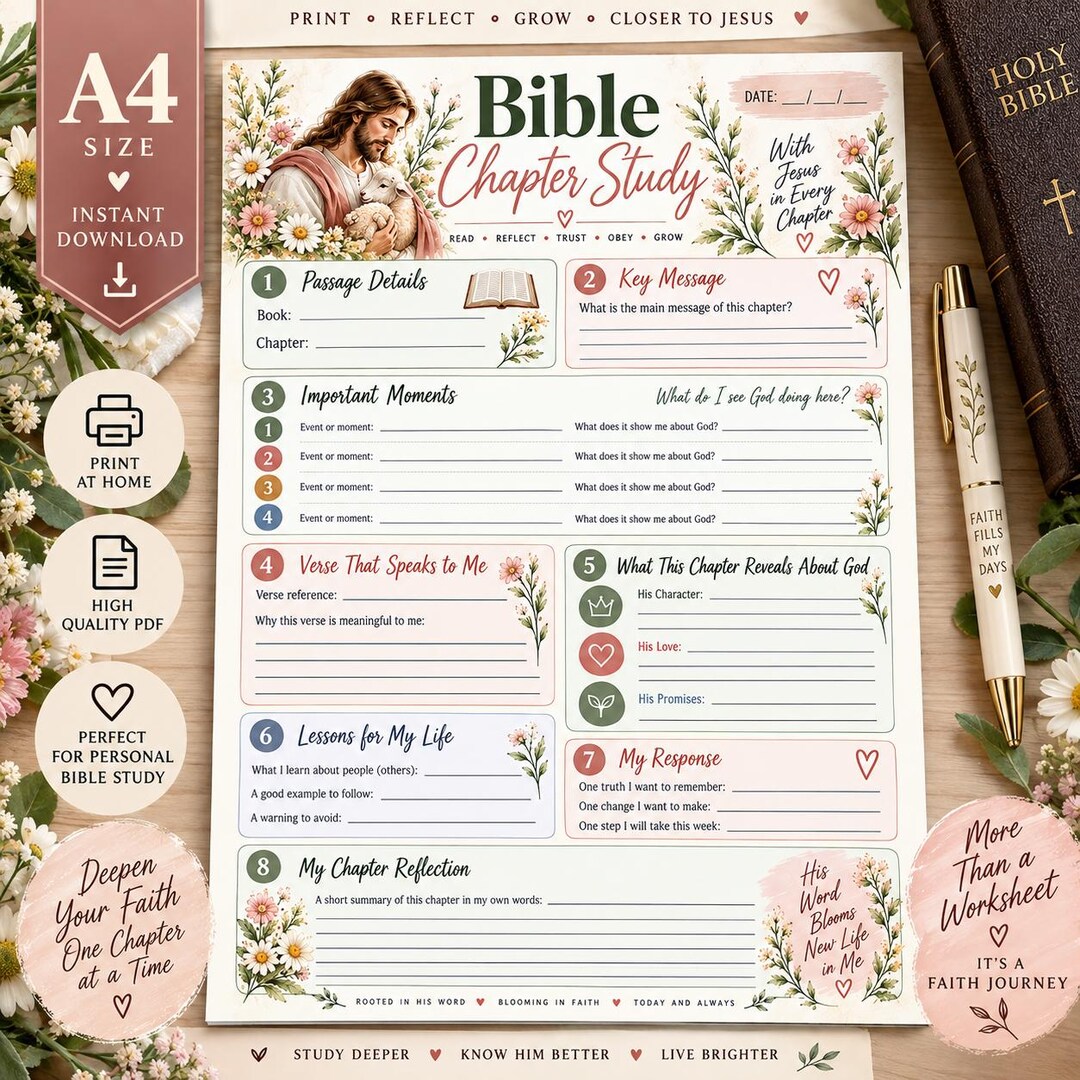 Bible Study Guide Notes Bible Chapter Study Printable Verse Mapping | Bible Tip Ins | Bible ...